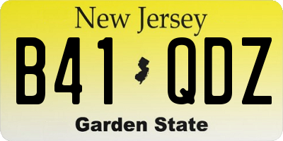 NJ license plate B41QDZ