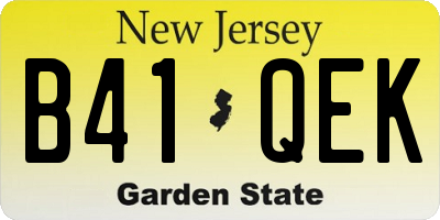 NJ license plate B41QEK