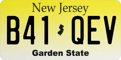 NJ license plate B41QEV