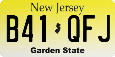 NJ license plate B41QFJ