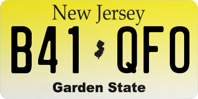 NJ license plate B41QFO