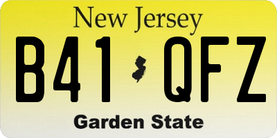 NJ license plate B41QFZ