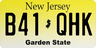 NJ license plate B41QHK