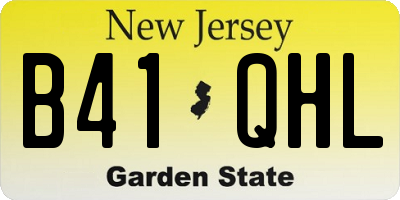 NJ license plate B41QHL