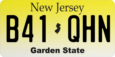 NJ license plate B41QHN