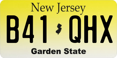 NJ license plate B41QHX