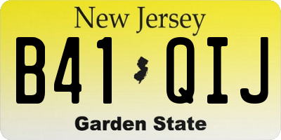 NJ license plate B41QIJ