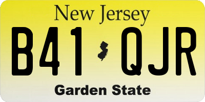 NJ license plate B41QJR