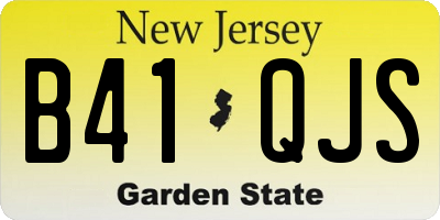 NJ license plate B41QJS