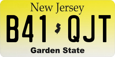 NJ license plate B41QJT