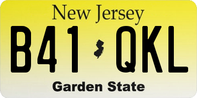 NJ license plate B41QKL