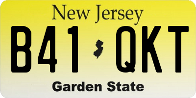 NJ license plate B41QKT