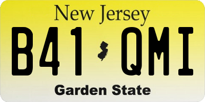 NJ license plate B41QMI