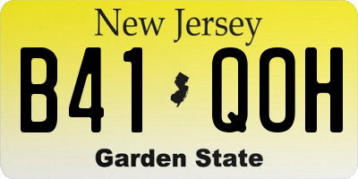 NJ license plate B41QOH