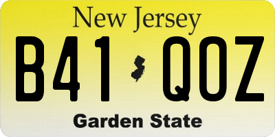 NJ license plate B41QOZ