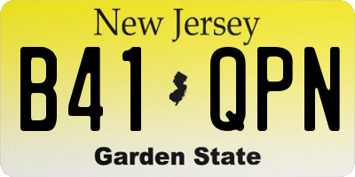 NJ license plate B41QPN