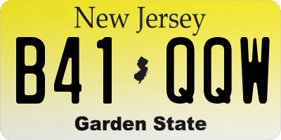 NJ license plate B41QQW