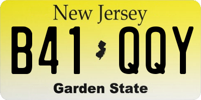 NJ license plate B41QQY