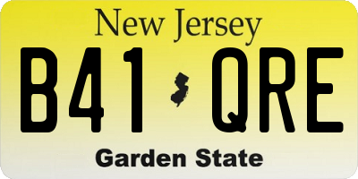NJ license plate B41QRE