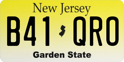 NJ license plate B41QRO