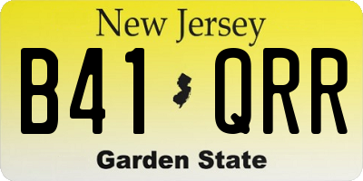 NJ license plate B41QRR