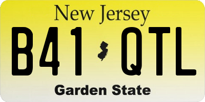 NJ license plate B41QTL