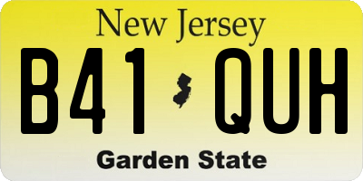 NJ license plate B41QUH