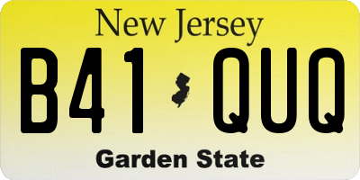 NJ license plate B41QUQ