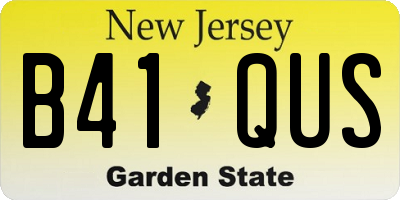 NJ license plate B41QUS