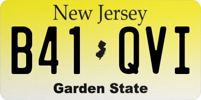 NJ license plate B41QVI