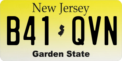 NJ license plate B41QVN