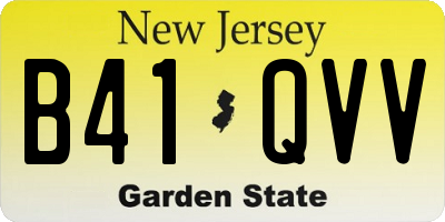 NJ license plate B41QVV