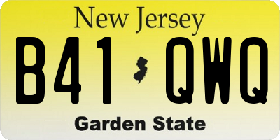 NJ license plate B41QWQ