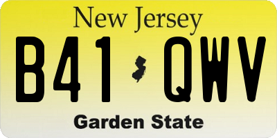 NJ license plate B41QWV