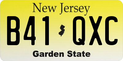 NJ license plate B41QXC