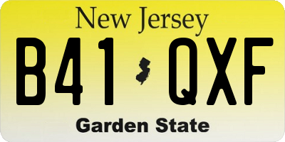 NJ license plate B41QXF
