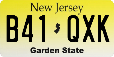 NJ license plate B41QXK