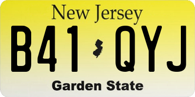 NJ license plate B41QYJ