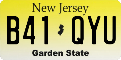 NJ license plate B41QYU