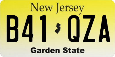 NJ license plate B41QZA