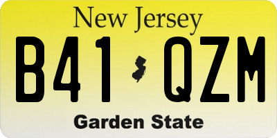 NJ license plate B41QZM