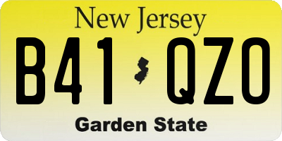 NJ license plate B41QZO