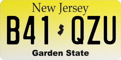 NJ license plate B41QZU