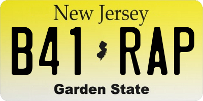NJ license plate B41RAP