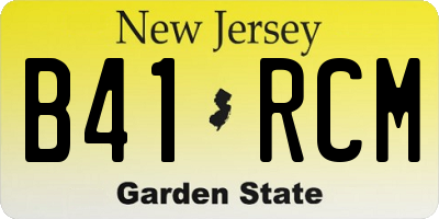 NJ license plate B41RCM