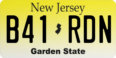 NJ license plate B41RDN