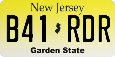 NJ license plate B41RDR