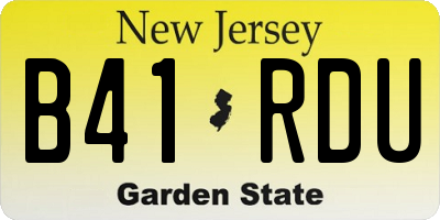 NJ license plate B41RDU