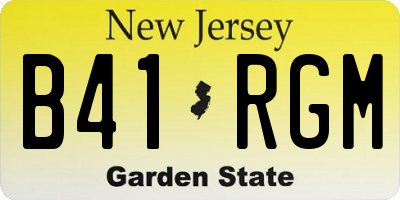 NJ license plate B41RGM