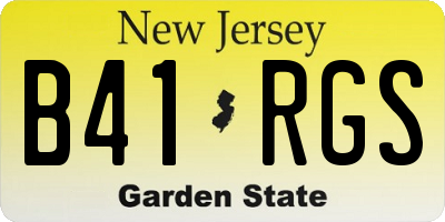 NJ license plate B41RGS